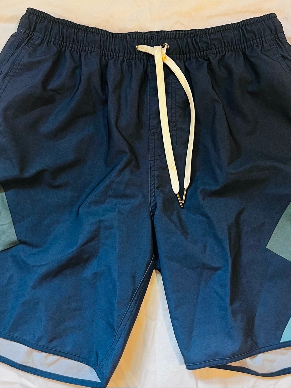 Fair Harbor Navy Swim Shorts with Green Blocking